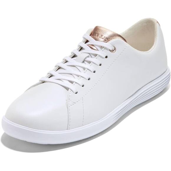 NWT Cole Haan Women's Grand Crosscourt Ii Sneaker, White/Rose Gold, 7.5 - Picture 1 of 7